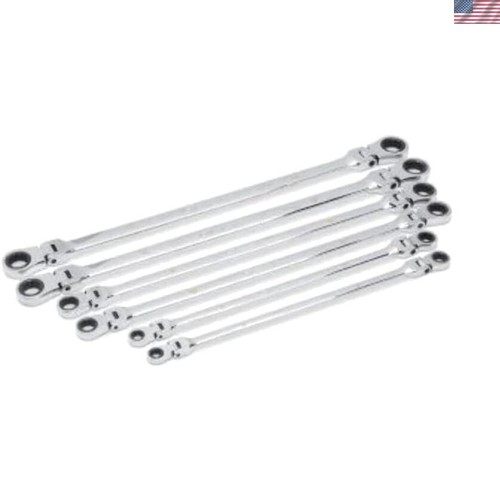 6 Piece 90-Tooth 12 Point Metric GearBox Double Flex Ratcheting Wrench Set |