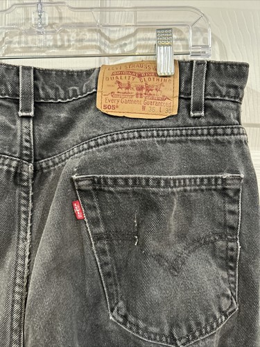 Vintage 90s Levi’s 505 Black Regular Fit Straight Leg Denim Jeans Size 36x30 USA - Picture 8 of 17