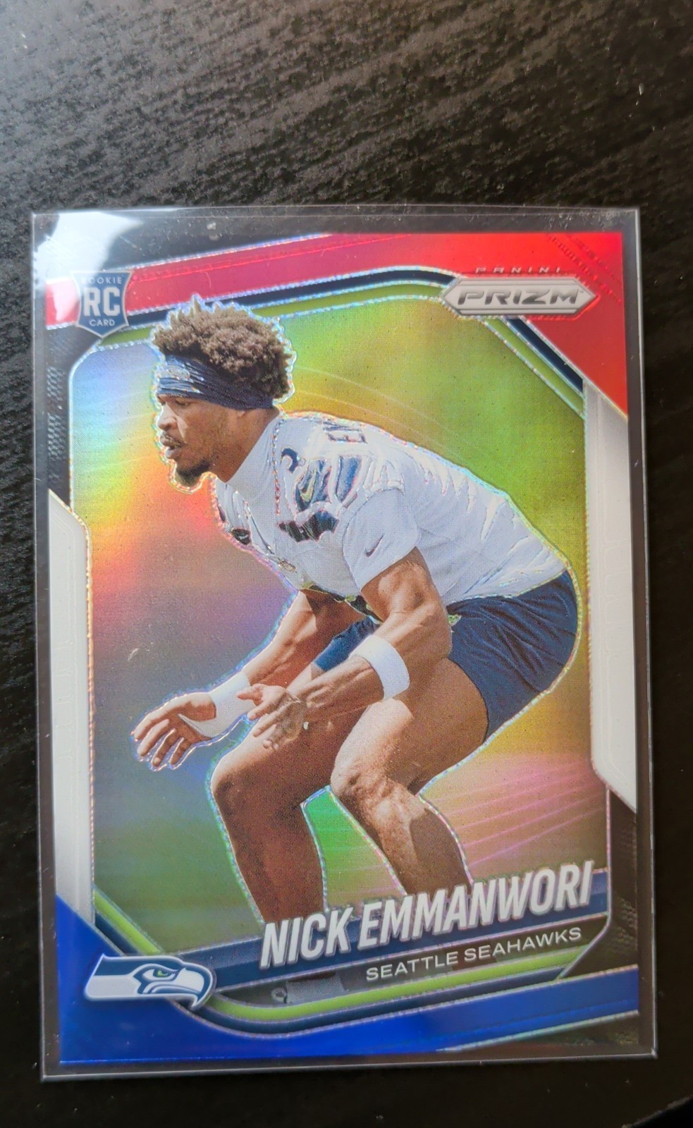2025 Panini Prizm - Rookies Nick Emmanwori #320 Red White & Blue Prizm (RC)