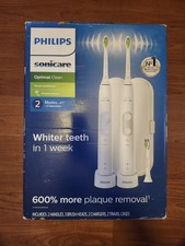 Open Box Philips Sonicare Optimal Clean 2-Pack HX6829 White Toothbrushes
