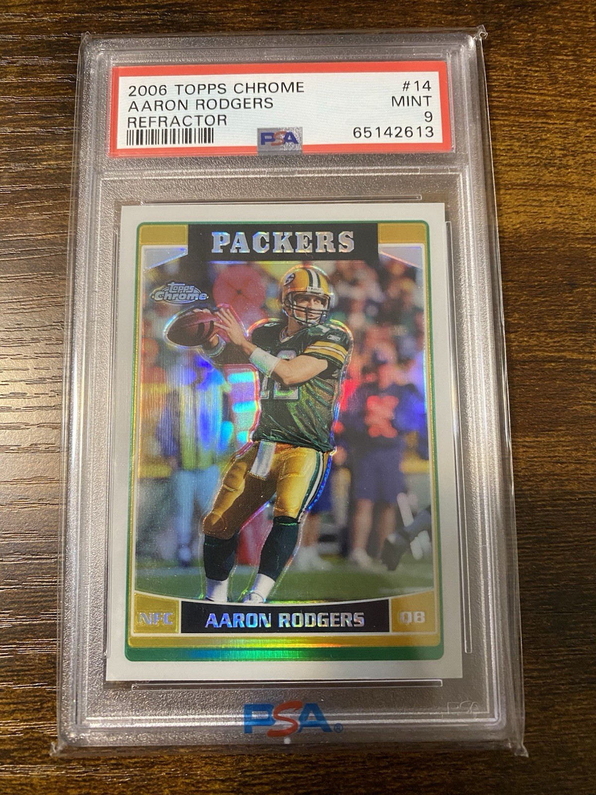2006 Topps Chrome #14 Aaron Rodgers Refractor PSA 9 MINT!