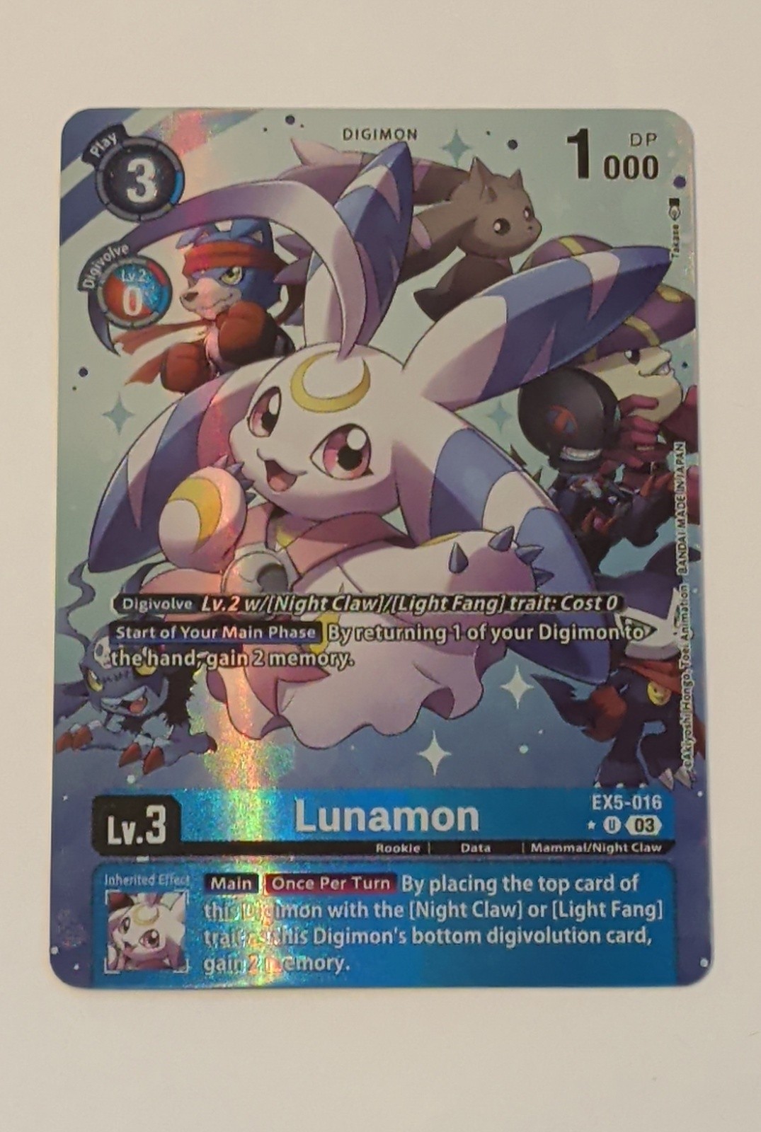 Digimon CCG Lunamon EX5-016 Alternative Art Foil