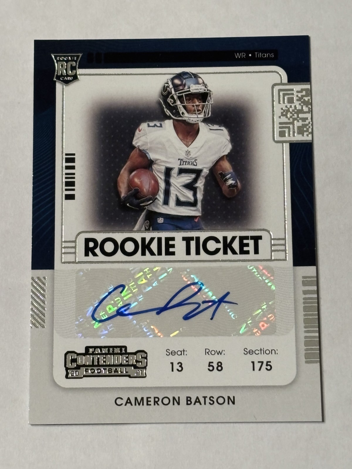 CAMERON BATSON CONTENDERS AUTOGRAPH AUTO RC TEXAS TECH RED RAIDERS TITANS