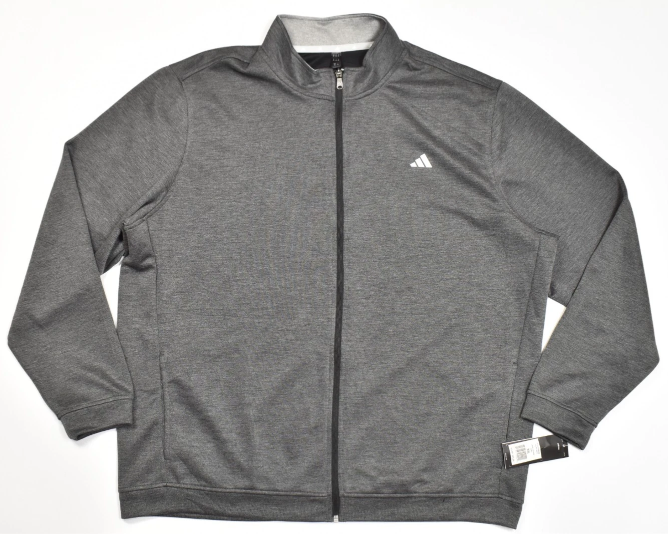 adidas Mens Elevated Full Zip Jacket Size 2XL Charcoal Heather Gray Black NWT image 1