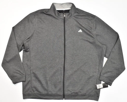 adidas Mens Elevated Full Zip Jacket Size 2XL Charcoal Heather Gray Black NWT - product listing photo