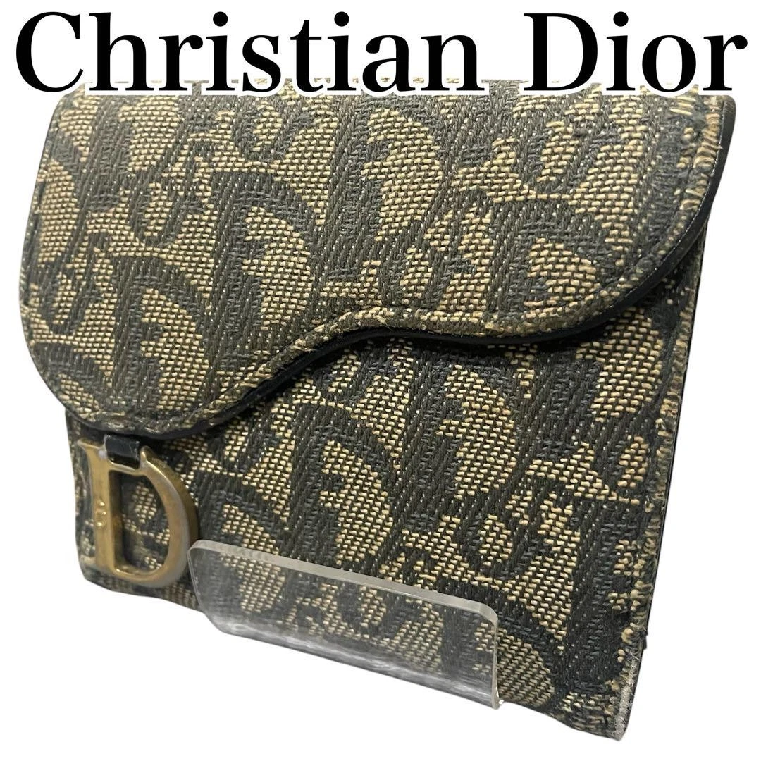 Portefeuille Christian Dior D Logo Bifold avec boite et certificat authentique