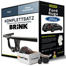 Für FORD Kuga II Typ DM2 Anhängerkupplung starr +eSatz 13pol 05.2012-jetzt ABE