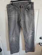 07 Jeans Men’s 32×30  Distressed  Paint-Splatter Bootcut  Strt Leg 055
