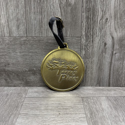 Vintage TORREY PINES Golf Course Bag Tag Brass 3.5” Heavy Personalized RARE HTF