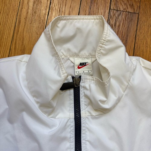 Vintage Nike White Windbreaker Jacket Mens XL Swoosh Full Zip Sportswear Cuff - Picture 6 of 12