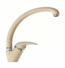 MISCELATORE RUBINETTO LAVELLO CANNA CURVA SABBIA CUCINA BEIGE SABBIATO