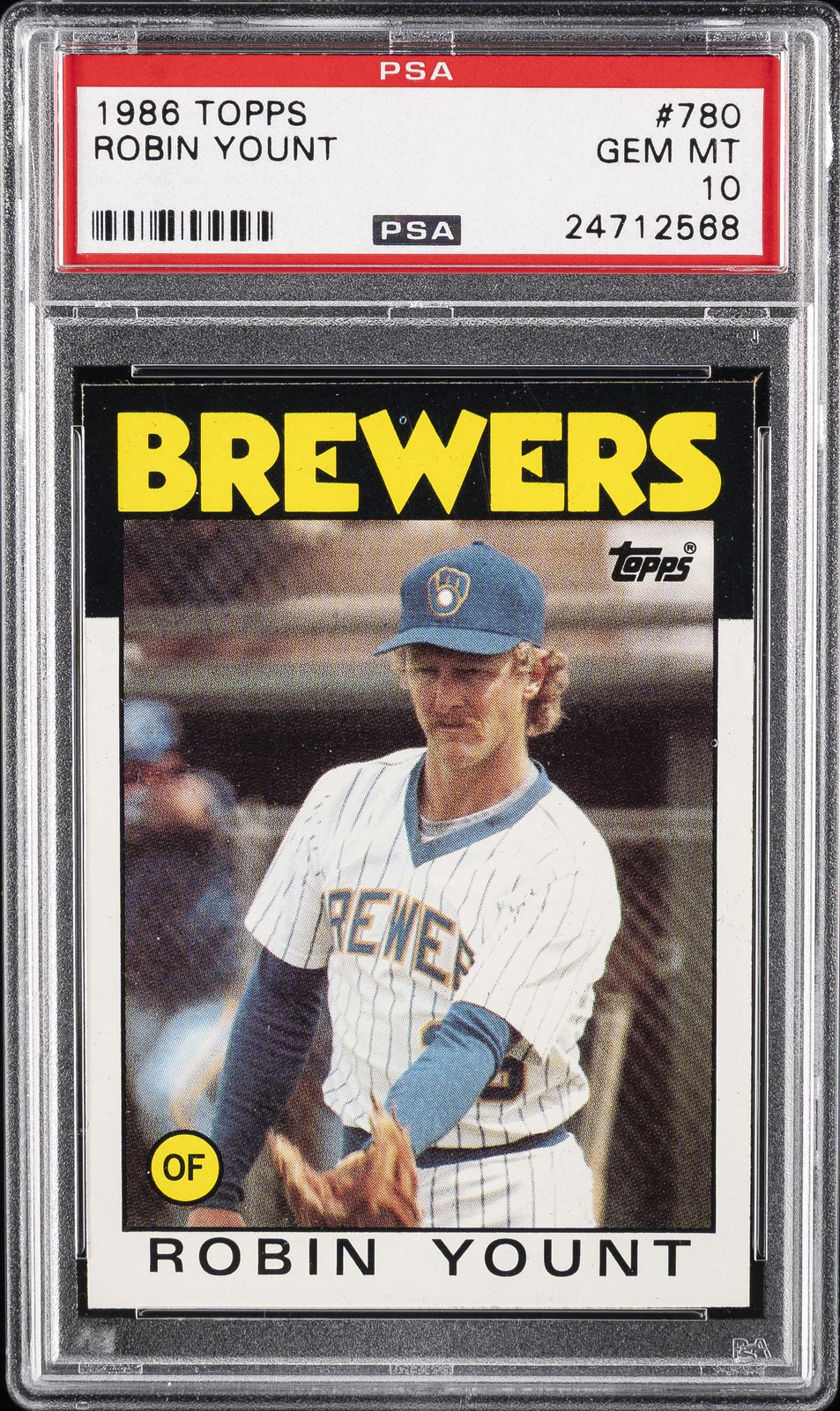 1986 TOPPS #780 ROBIN YOUNT PSA 10