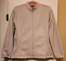 Adidas Women's Medium Gray Full Zip Pink Fleece Lined ClimaWarm Jacket