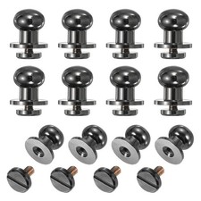 12Set Round Head Button Stud Screw 8mm Chicago Screws Button Rivets Gunmetal