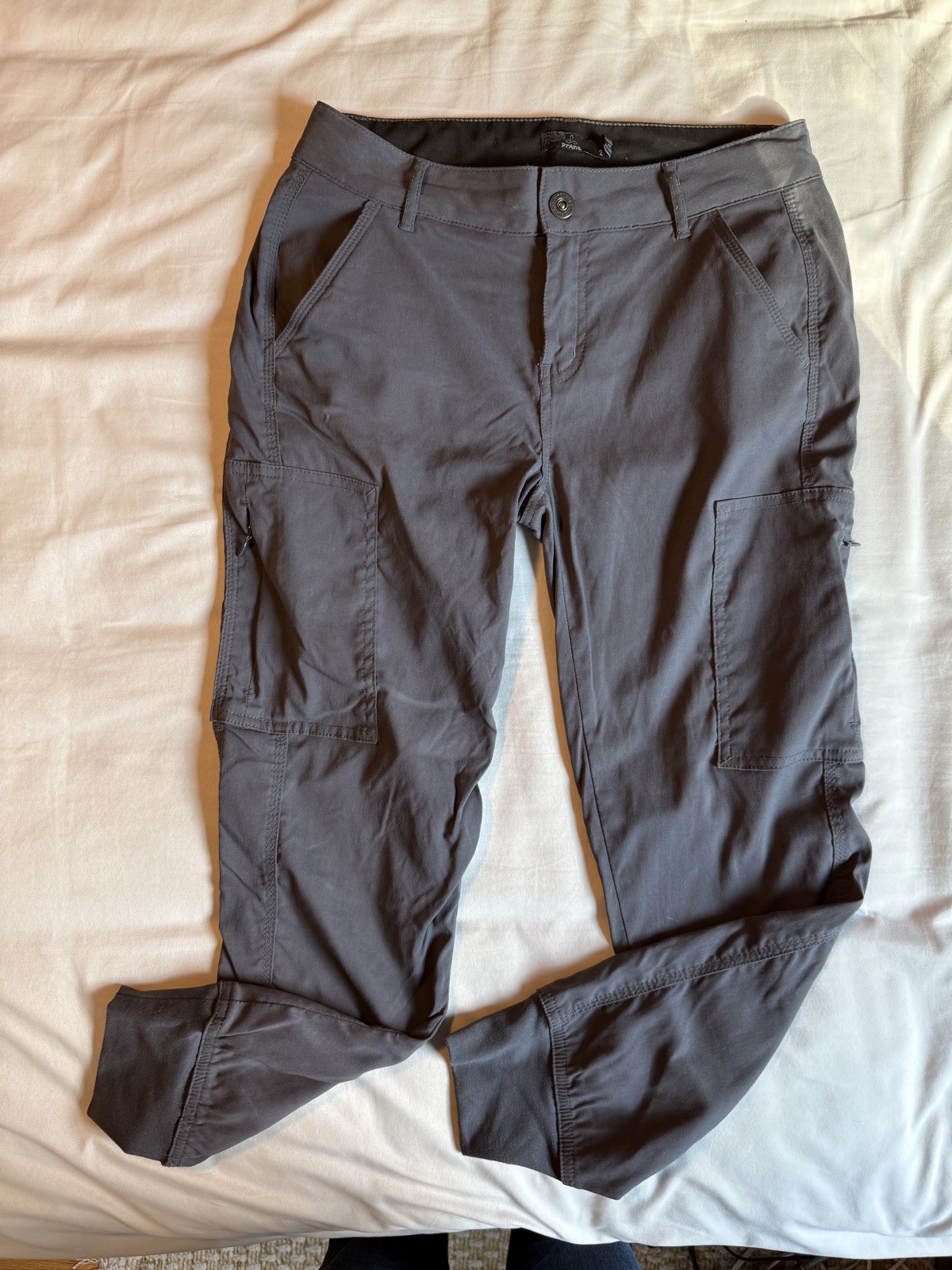 PrAna Women’s Gray Cargo Jogger Pants Size 2 Lightweight Stretch Outdoor Hiking