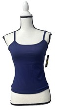 WMO Women's Moisture-Wicking Built-in Bra Workout/ Yoga Tank Top Blue, S/M