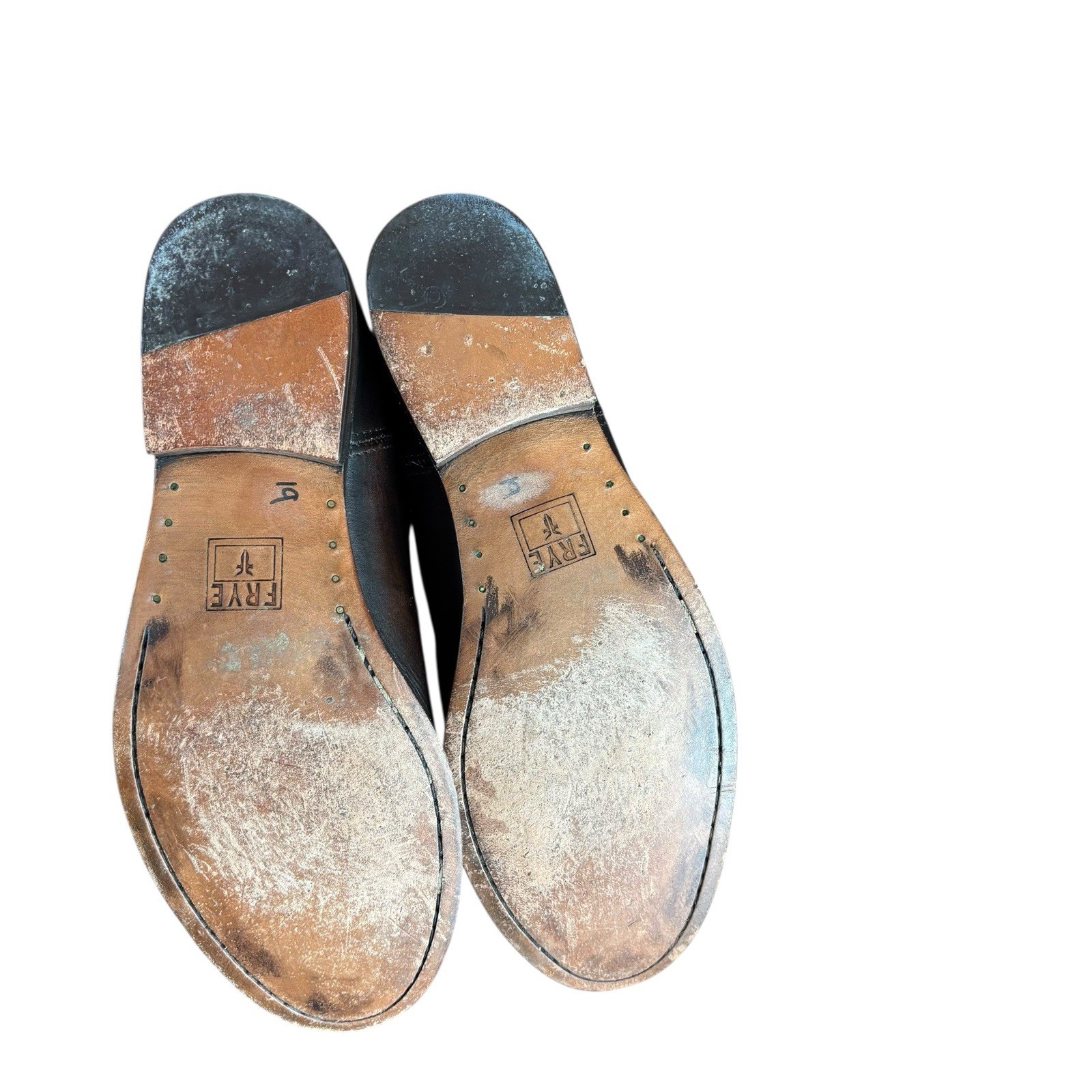 SAOLA Stivali alti Frye donna Melissa 14 5" pelle doppia suola bottoni strappo taglia 6 M