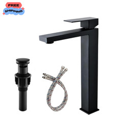 Vessel Sink Faucet Matte Black Tall Bathroom Faucet Single Handle Modern