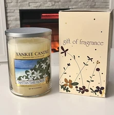 Yankee Candle Tahitian Tiare Wick 22 Oz Metal Snuffer Cap Jar With Gift Box