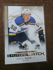 2024-25 SP Authentic Future Watch Limited Gold Zach Dean /99 St Louis Blues