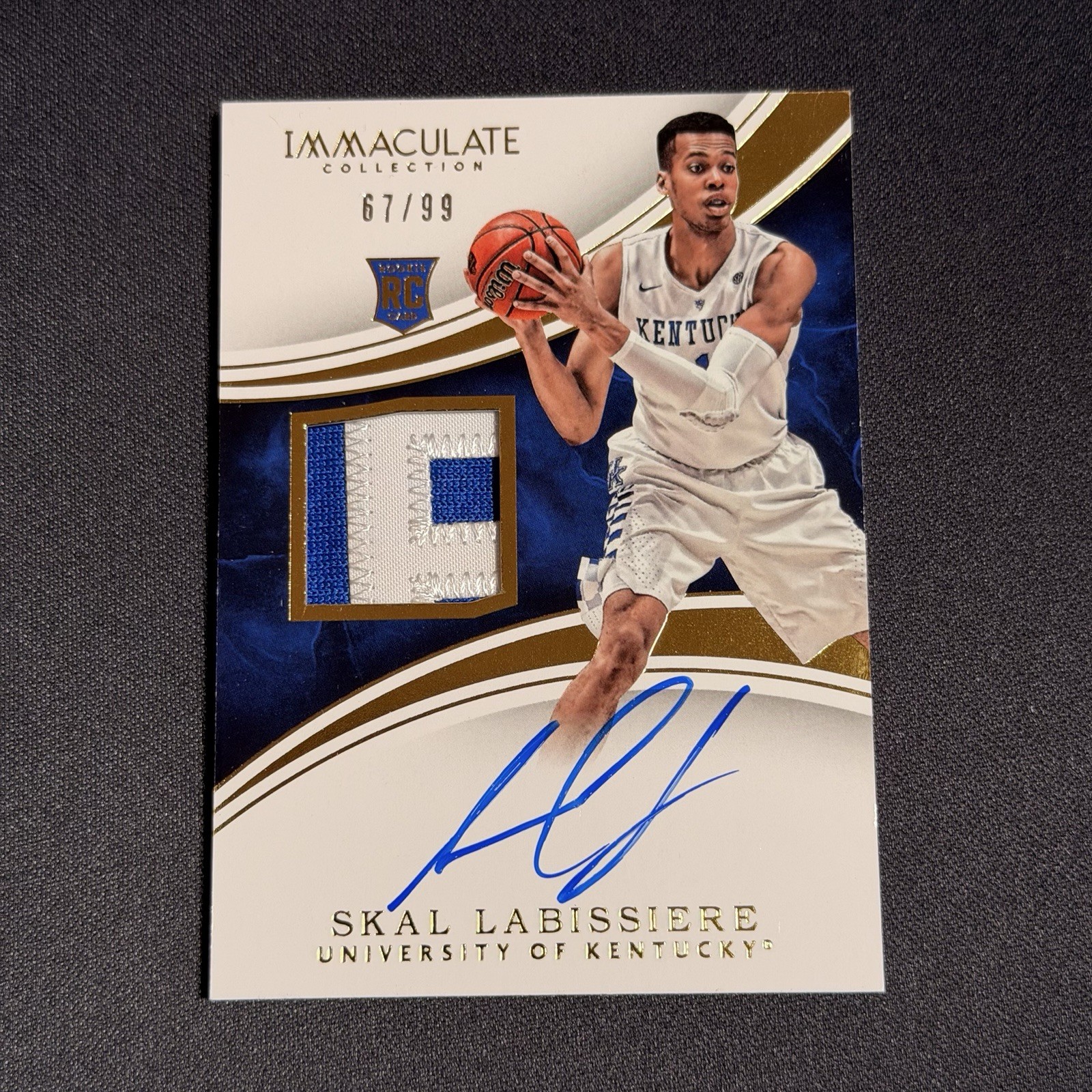 2016-17 Immaculate Skal Labissiere Rookie Patch Auto RPA RC #/99 Kentucky