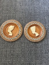 Vintage Pair of Egyptian Decretive Plates with Camel Motif - 10.5cm