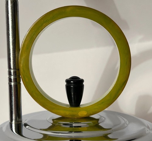 Rare VTG Art Deco Green BAKELITE Chrome Candlestick Holder Art Deco MCM Catalin - Picture 12 of 24