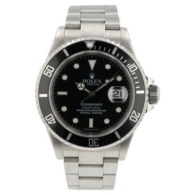 Rolex Submariner Black dial Stainless Steel 40mm Automatic Mens Watch 16610