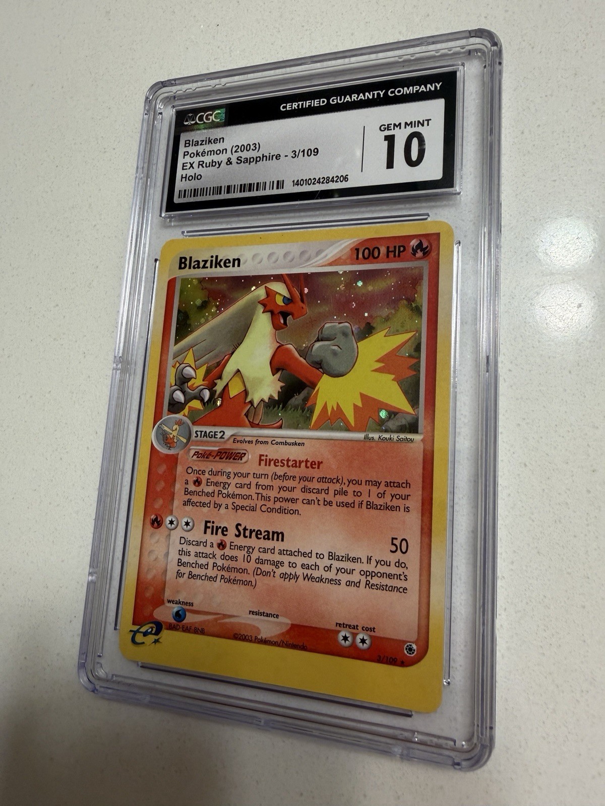 Pokémon Blaziken EX Ruby & Sapphire 3/109 Holo Rare CGC Gem Mint 10 2003