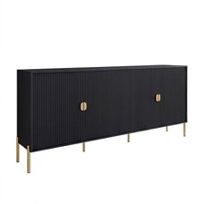 Credenza moderna mobile madia multi spazio nero 4 ante salotto soggiorno sala