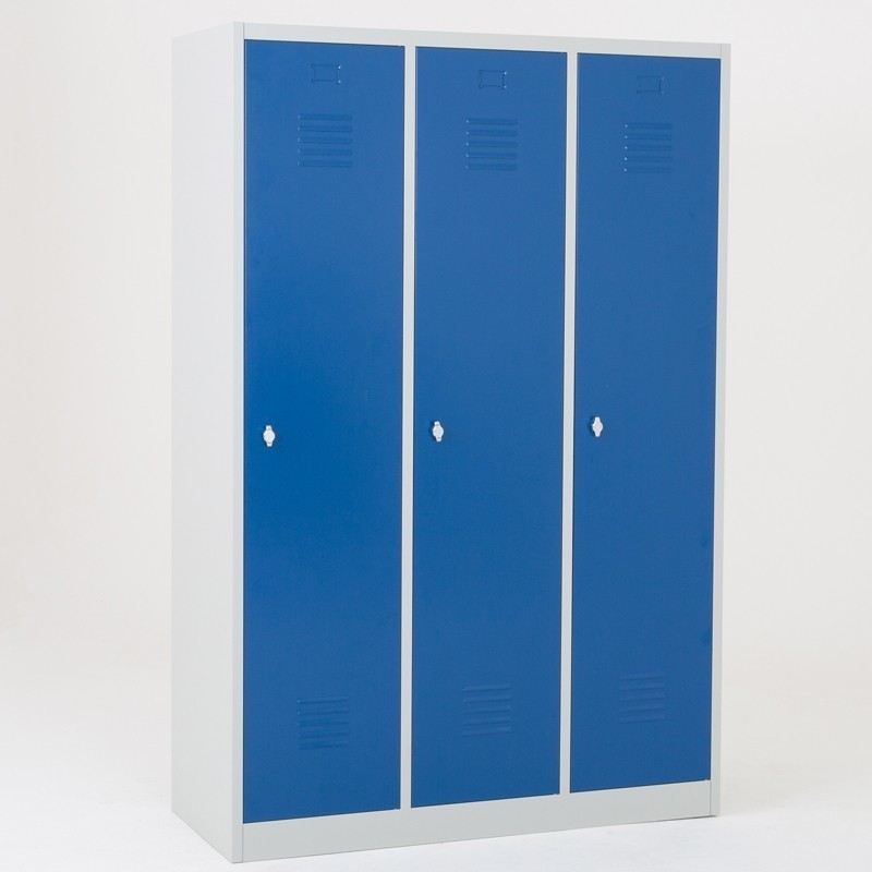 Vestiaire industrie salissante 3 colonnes casier métallique professionnel 180x120x50cm fermeture moraillon