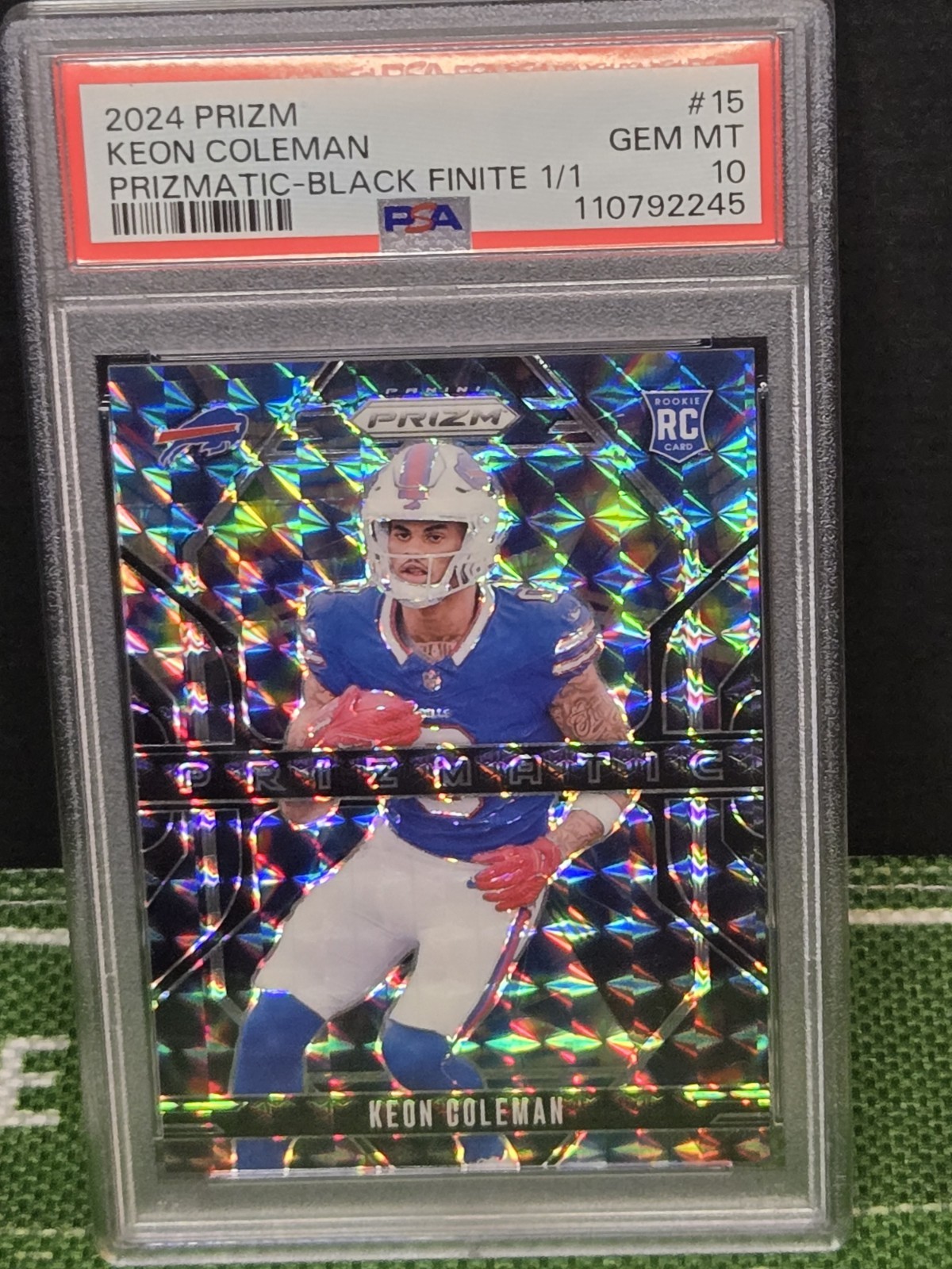Keon Coleman Panini Prizm Prizmatic #15 Black Finite