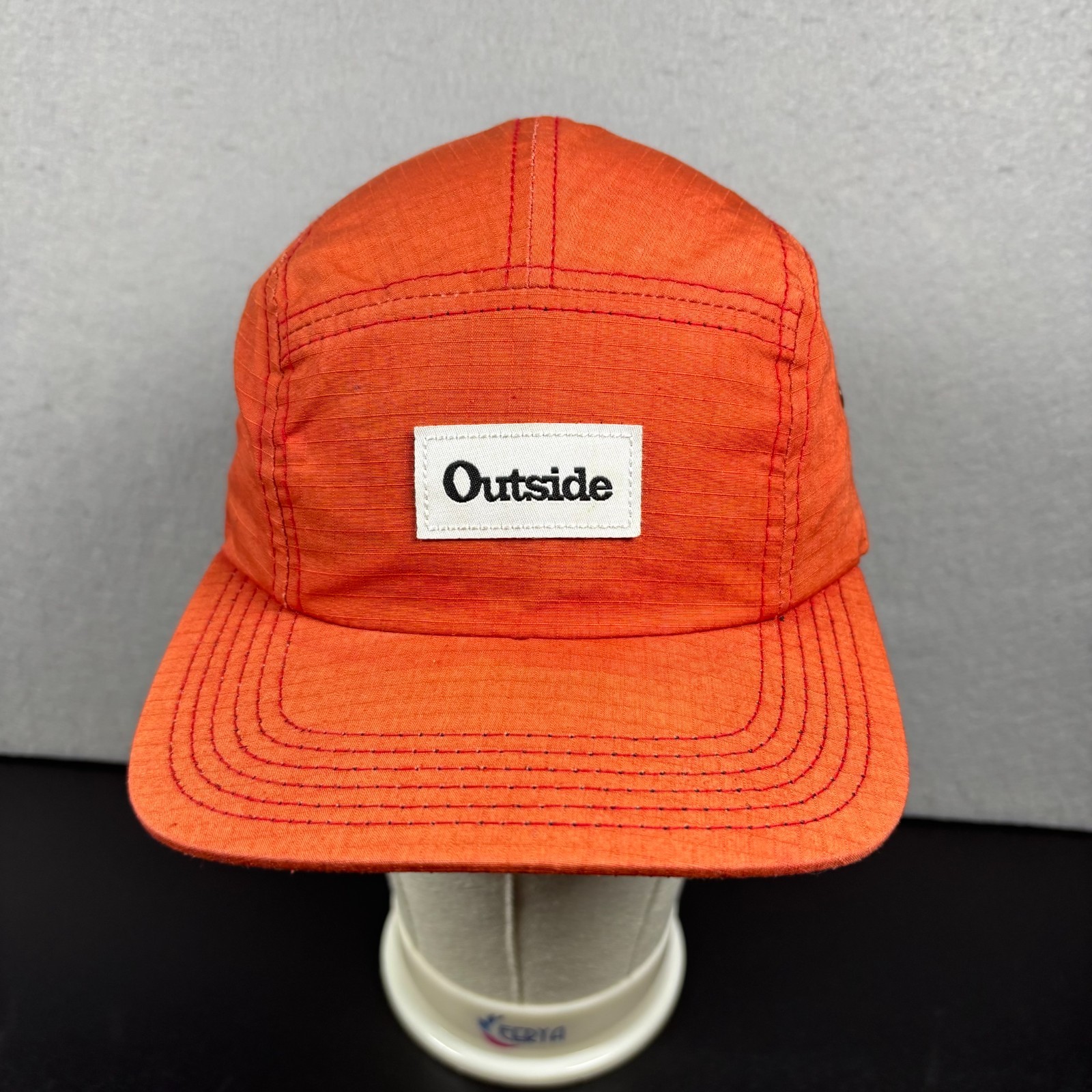 Outside Magazine 5 Panel Camp Cap Hat Orange Patch Logo Hiking Gorpcore Unisex