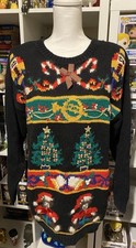 Vintage Croft  Barrow Hand Knitted Ugly Christmas Holiday Sweater Medium