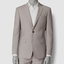 450 Calvin Klein Men's Gray Slim-Fit Wool Stretch Blazer Sport Coat Jacket 46R