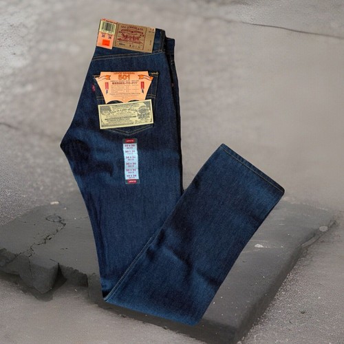 Vintage Levis 501 Jeans 30 Blue Dark Wash Straight Leg Denim Non Selvedge NWT - Picture 1 of 9
