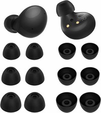 "6 Pairs Silicone Galaxy Buds 2 Ear Tips Earbuds, S/M/L 3 Size S/M/L, black "