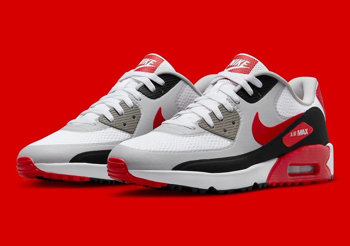 Men’s Size 13- Nike Air Max 90 G TB Golf Shoe White Red DX5999-162 — product photo 3 of 9