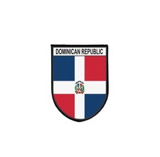 Emblem Patch Flag Dominican Republic Printed Edge Embroidered Self-Adhesive