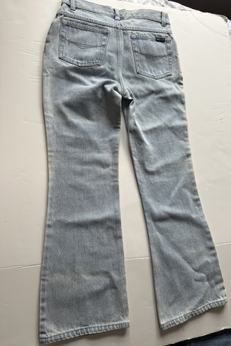 Girls SQZ Jeans Size 12 Lite Blue All Cotton High Waist Vintage EUC Flare Jeans - Picture 9 of 9