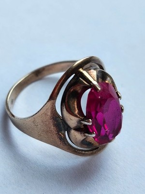 Vintage silver ring 875, size 18.8, perfect condition, corundum stone. USSR