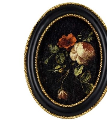 Home Decor Collection 6x8 Gold Ornate Rose Still Life Oval Framed Wall/table Art