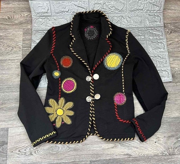 Women Jean Ba Blazer Black Cotton 44
