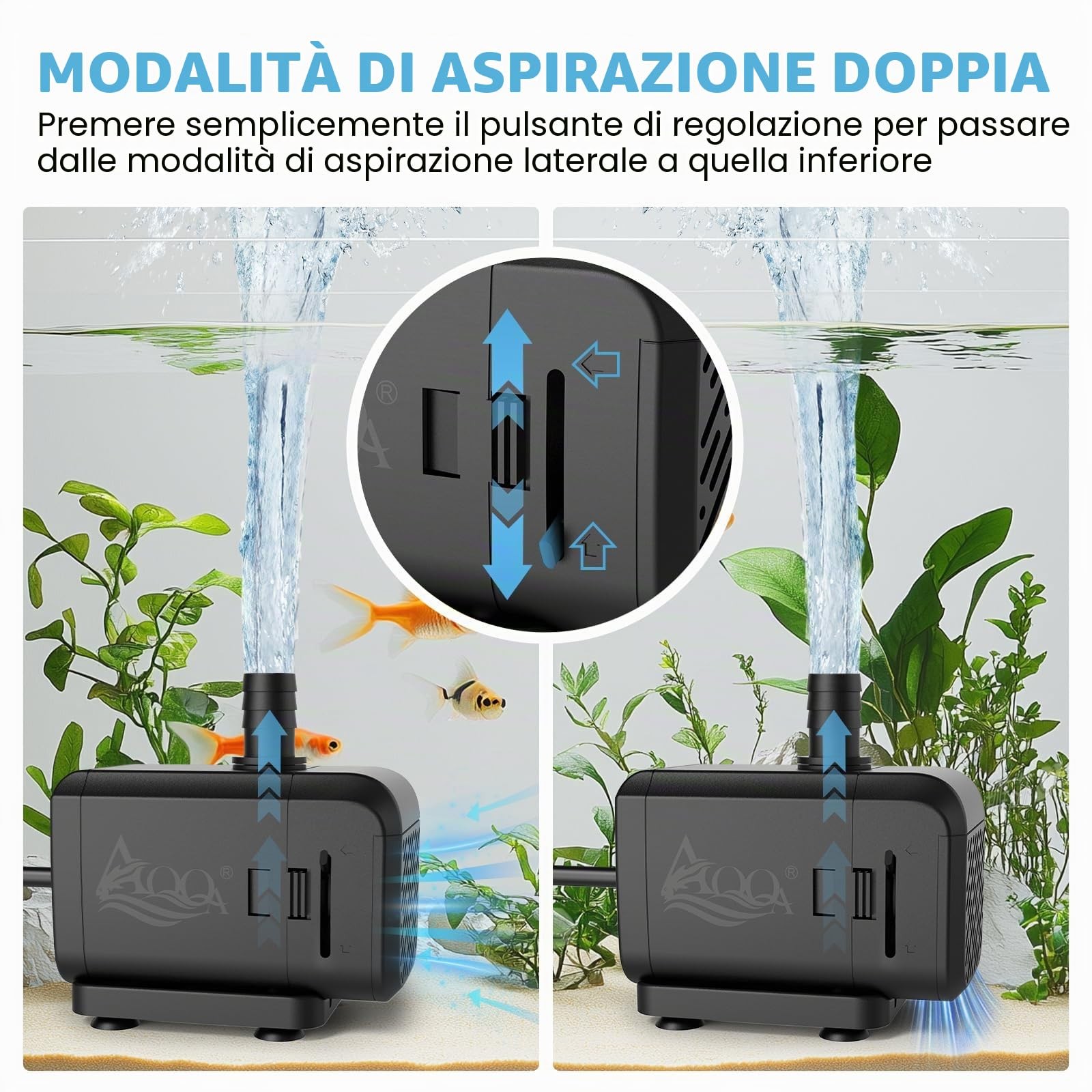 Pompa dell'acqua per acquario, 700 l/h, ultra silenziosa, per acquario, 1 m foto 3
