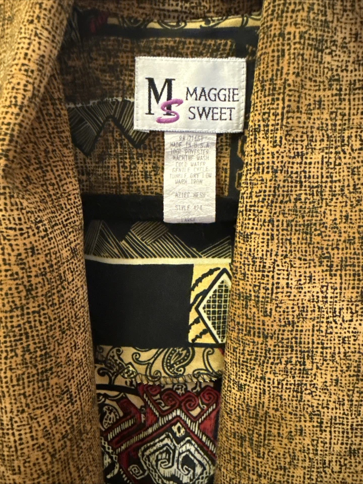 Cárdigan para mujer Maggie Sweet con bufanda adjunta talla L estampado multicolor en muy buena condición Foto 4 de 4