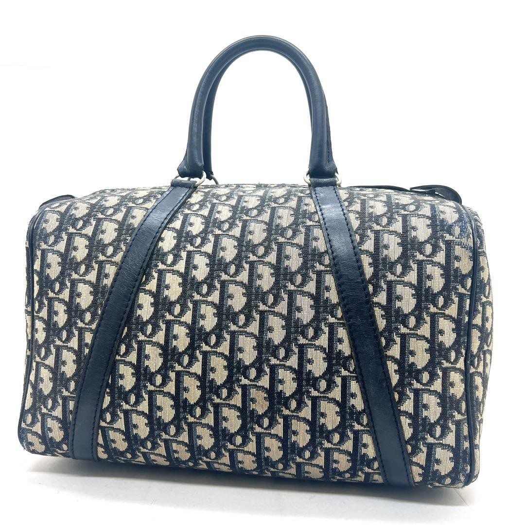 Dior Mini Boston Bag in Trotter Canvas with Leather Trim