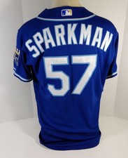 2020 Kansas City Royals Glenn Sparkman #57 Game Issued Blue Jersey DG Patch 46 3