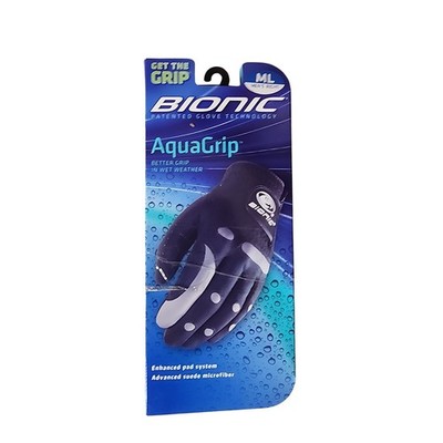 Bionic AquaGrip Men's Golf Glove Black Suede Microfiber Right Hand Size ML
