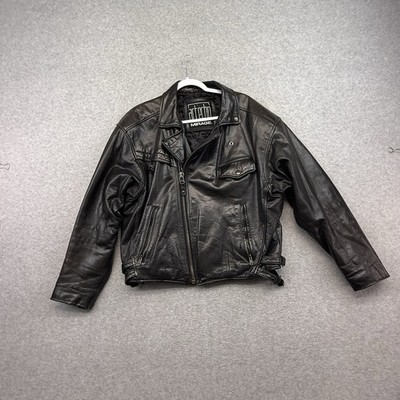 VINTAGE 80'S 90s MIRAGE LEATHER Moto Biker MOTORCYCLE JACKET SIZE Large Artecho