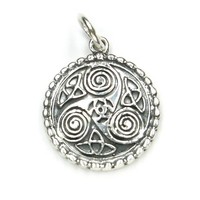KettenanhäNger Triskel 925 Silber 1,6Cm Keltisch Amulett AnhäNger Talisman